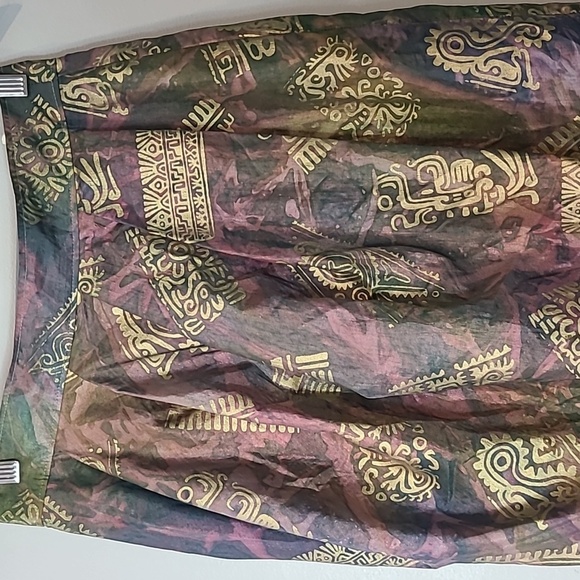 Vera Mont Avant Garde Midi Skirt Pleated Faux Wrap Vintage Punk Silky - Picture 3 of 11